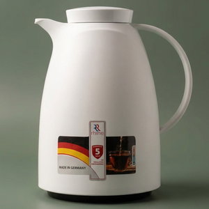 Al-Rhine thermos, 1 liter, thermal glass inner container, plastic outer shell - white product image