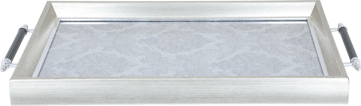 Tofaria Al Saif Gallery Glass, 30 x 47 cm, rectangle, gray wooded pattern, handle - silver product image 1