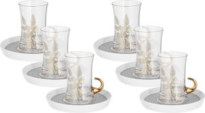 طقم بيالات شاي زجاج السيف غاليري، 12 قطع - شفاف product image