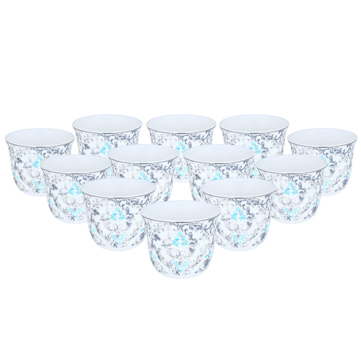 Al Saif Gallery Porcelain Cup Set, 90 ml, 12 Pieces - Gray product image 2