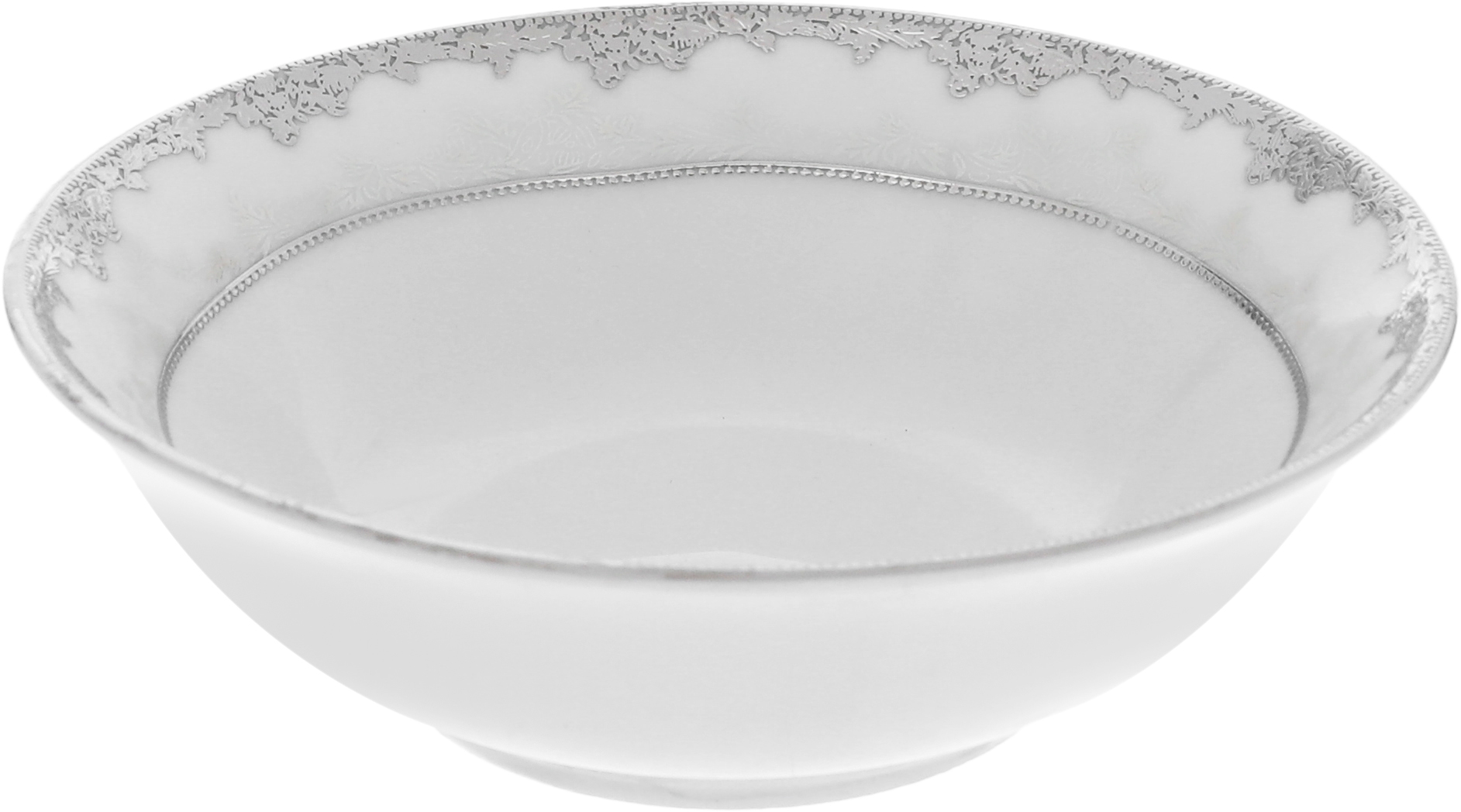طقم سفرة بورسلان ريدج، 110 قطعة - ابيض فضي product image 6