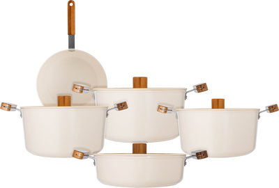 طقم قدور طهي سيراميك تورنادو، 9 قطع - بيج product image 2