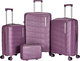 طقم شنط سفر بولي بروبيلين ليمرا، 4 مقاسات، 4 عجلات، بزاوية 360 درجة، LMA-PP506 - بنفسجي product image 1