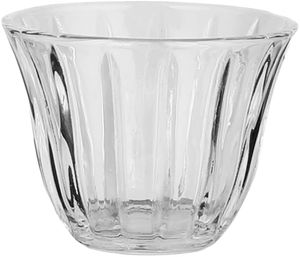 Glass cup and saucer serving set, 36 pieces, stainless steel saucers, 12 cm - clear silver product image 2