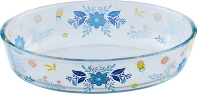 Al saif Gallery Glass Oven Tray, 3 L, Floral Pattern, 35 x 24 x 6.5 cm - Clear product image 1