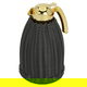 Al Saif Gallery Rattan Wicker Thermos, golden handle, 1.5 liters - grey product image 2