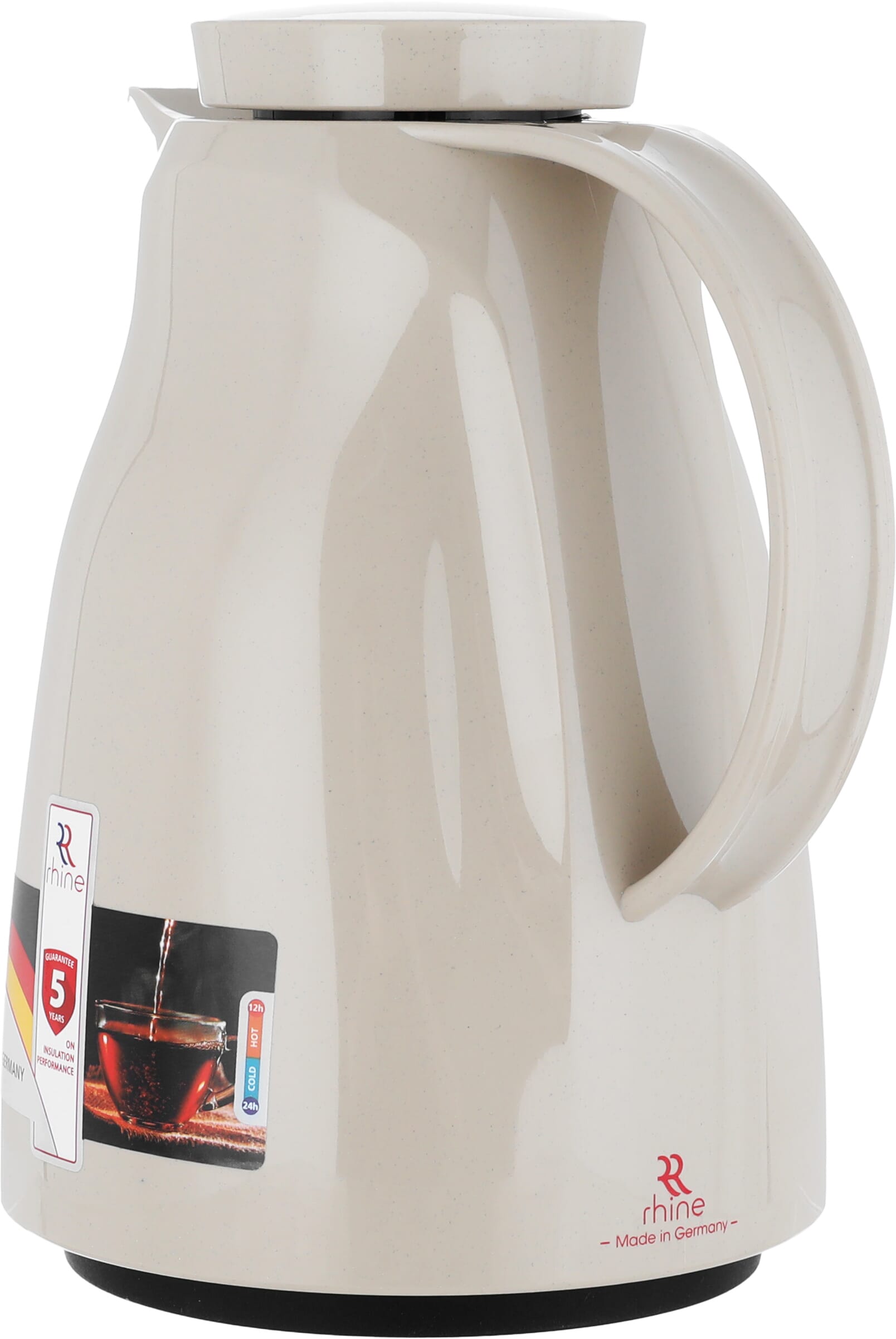 ترمس الراين، 1 لتر، حافظة داخلية زجاج حراري، هيكل خارجي بلاستيك - بيج product image 2