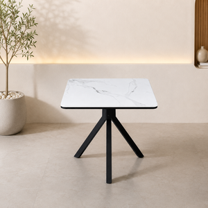 طاولة جانبية سيراميك ومعدن، 60×70×70 سم - ابيض product image