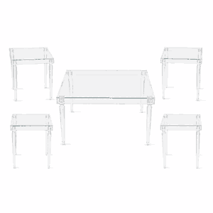 طقم طاولات اكريلك و معدن، 5 قطع - شفاف product image 2