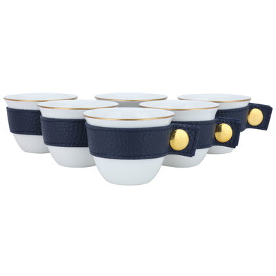 طقم فناجين قهوة بورسلان السيف غاليري، 6 قطع - ازرق product image 2