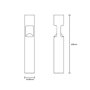 Norco Aluminum and Glass Garden Post, GU10 Base, 60x10 cm - Black product image 2