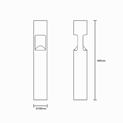 Norco Aluminum and Glass Garden Post, GU10 Base, 60x10 cm - Black product image 2