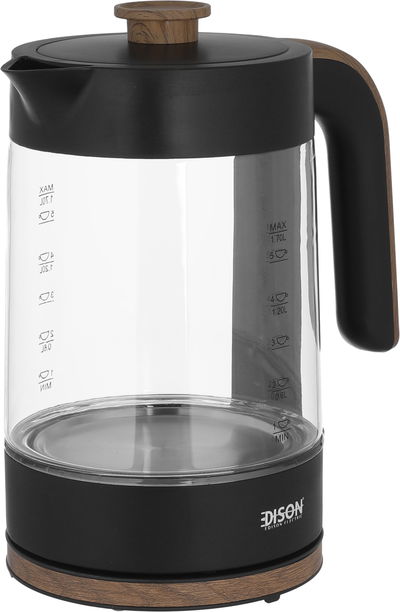 Edison Glass Electric Kettle, 1.7L, 1850-2200W, KEG0001-CE - Transparent Black product image 3