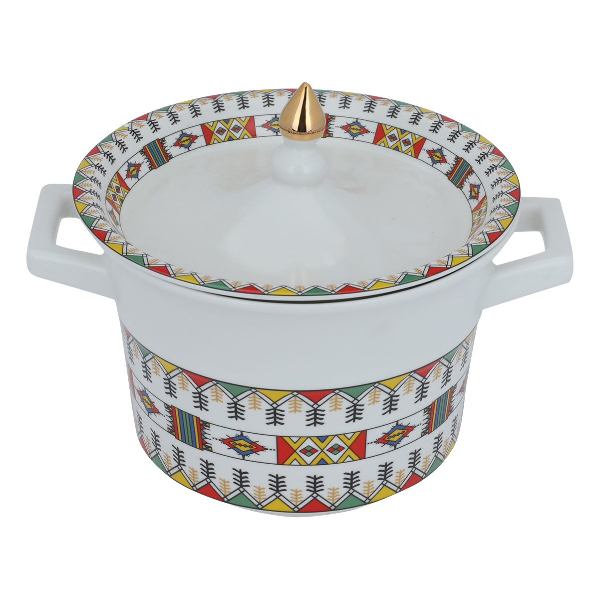 طقم شوربة بورسلان السيف غاليري، 15 قطعة، بنقش عسيري - أبيض product image 5
