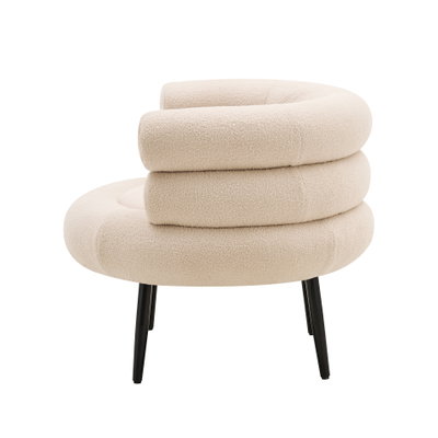 كرسي مودرن خشب MDF، 73×65×48 سم، قماش بوكلية - بيج product image 2