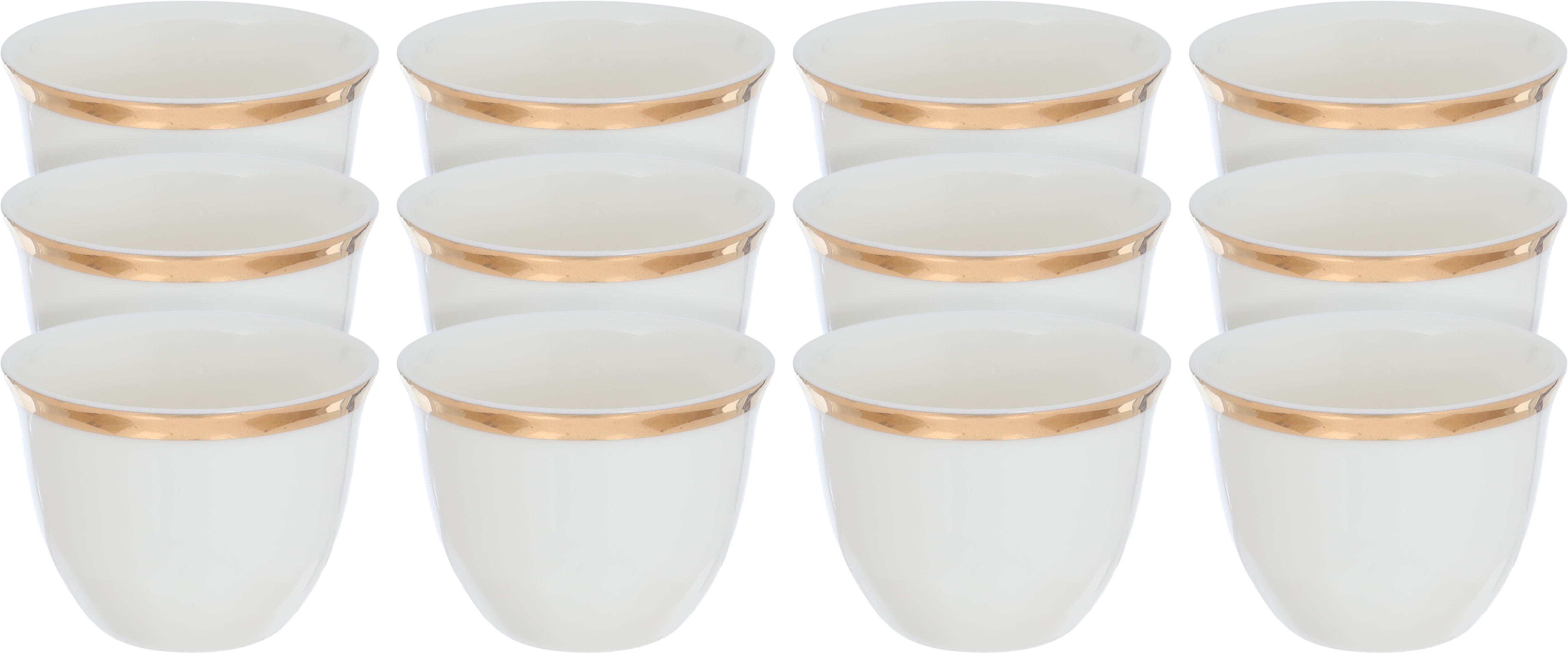 Al Saif Gallery porcelain Arabic coffee cups set, gilded, 12 pieces - white product image