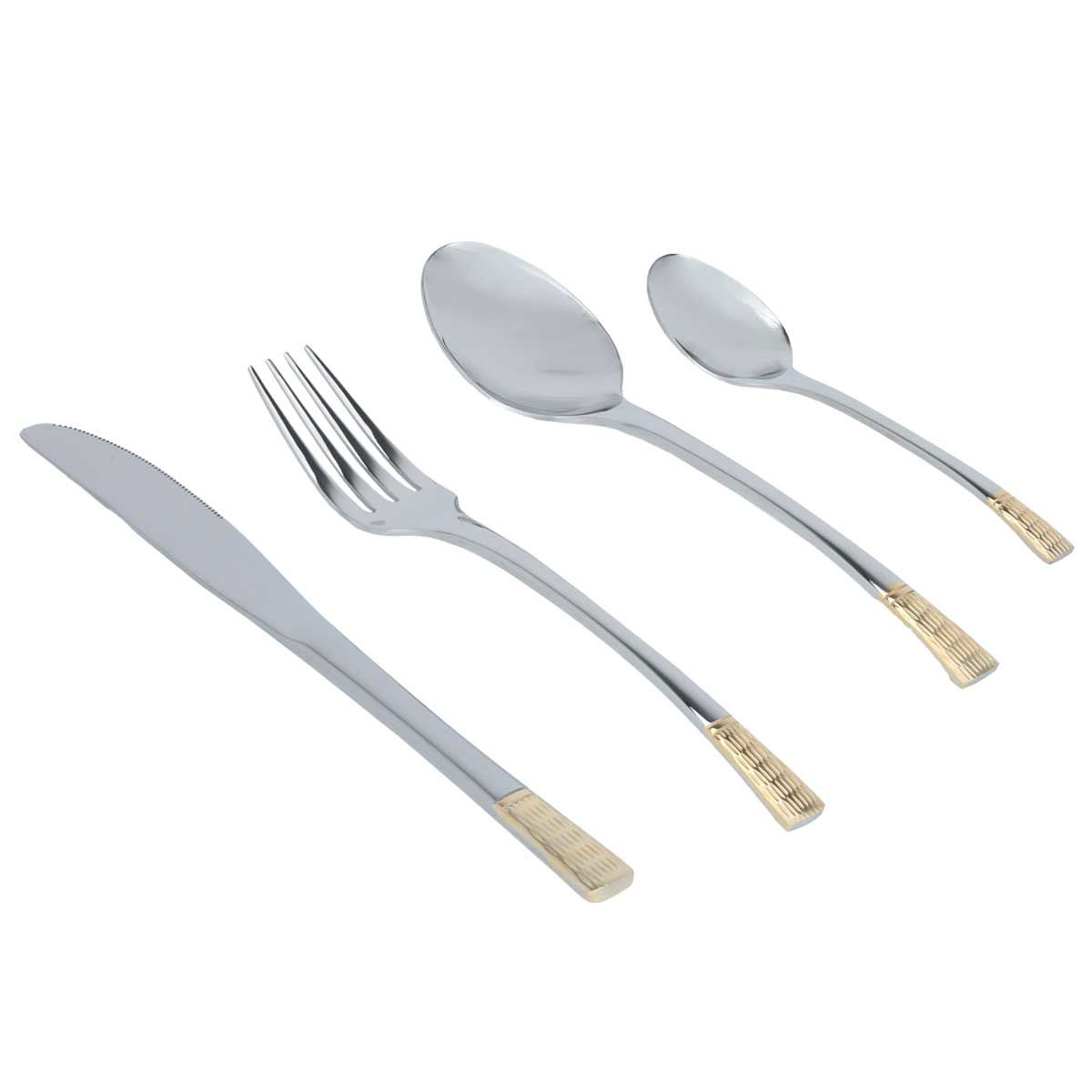 Al Saif Gallery steel spoon set with aluminum case, 72 pieces, gold-silver pattern product image 4
