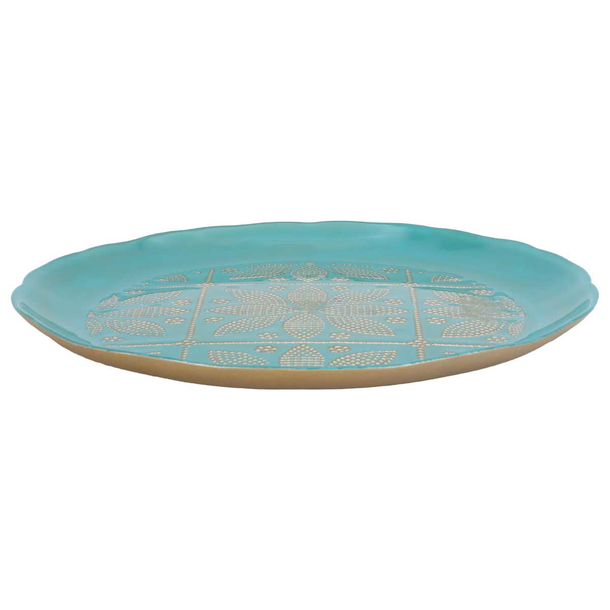 Al Saif Gallery Glass Serving Plate, 12X12X2 Cm - Turquoise product image