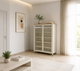 Modern buffet made of MDF wood and metal, 110×72×35 cm - White product image 1