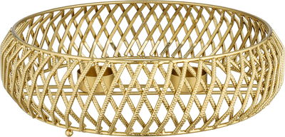 صحن تقديم ستانلس استيل السيف غاليري، 32x32x10 سم، دائري مسطح، قاعدة - فضي ذهبي product image 3