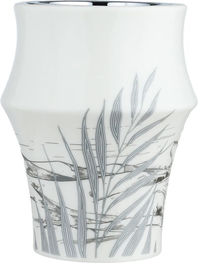 مبخرة بورسلان السيف غاليري، 9.5x9.5x14 سم، دائري - أبيض رمادي product image 2