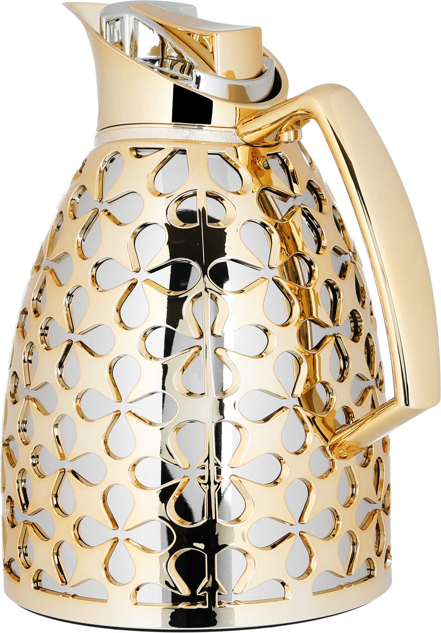 Al Saif Gallery Andalusia thermos set, 0.75/1 liter, glass inner container, plastic outer shell - silver and gold product image 3