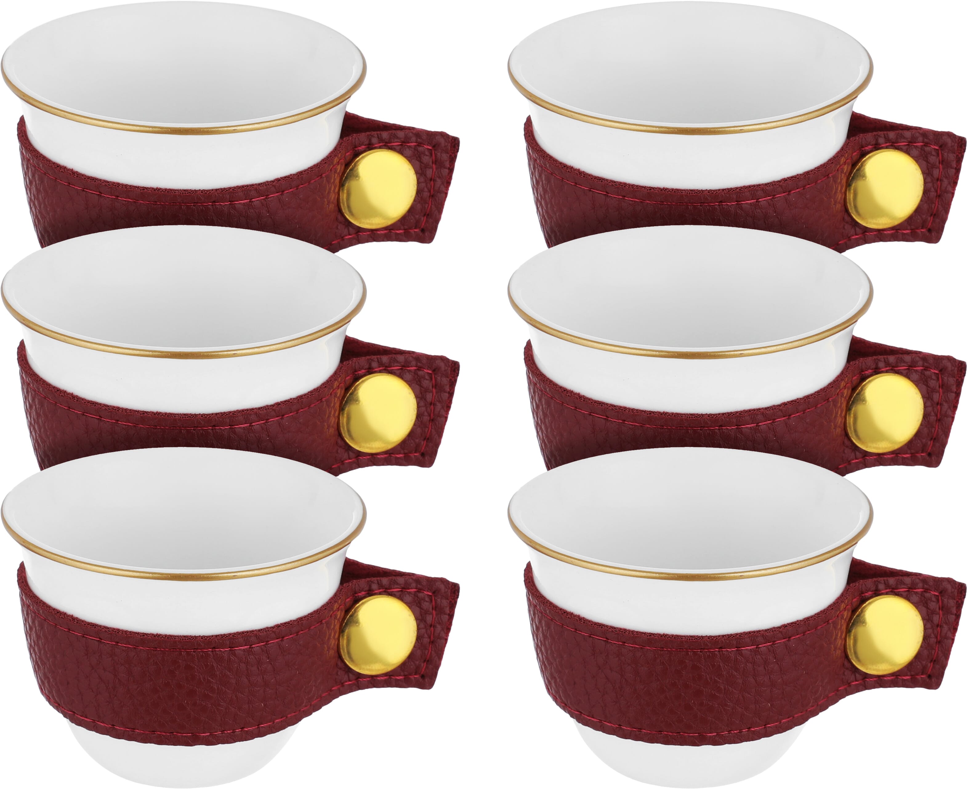 Al Saif Gallery Porcelain Arabic Coffee Cups Set, 6 Pieces - White product image