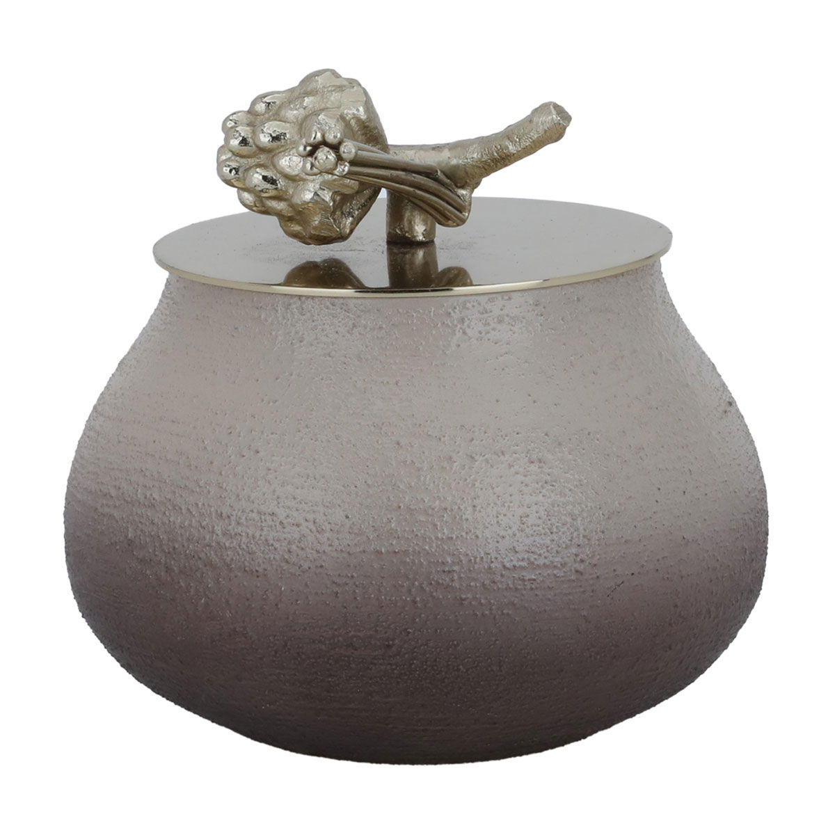 Al Saif Gallery glass box, round, lid - grey product image