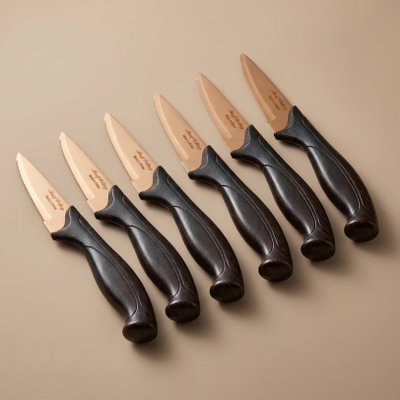 طقم سكاكين استيل السيف غاليري، 3 بوصة، 6 قطع - اسود product image 1