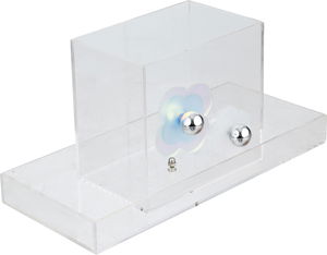 Al Saif Gallery Acrylic Serving Stand, 28X12X15.5 Cm, Rose-Decorated Base - Clear product image 2