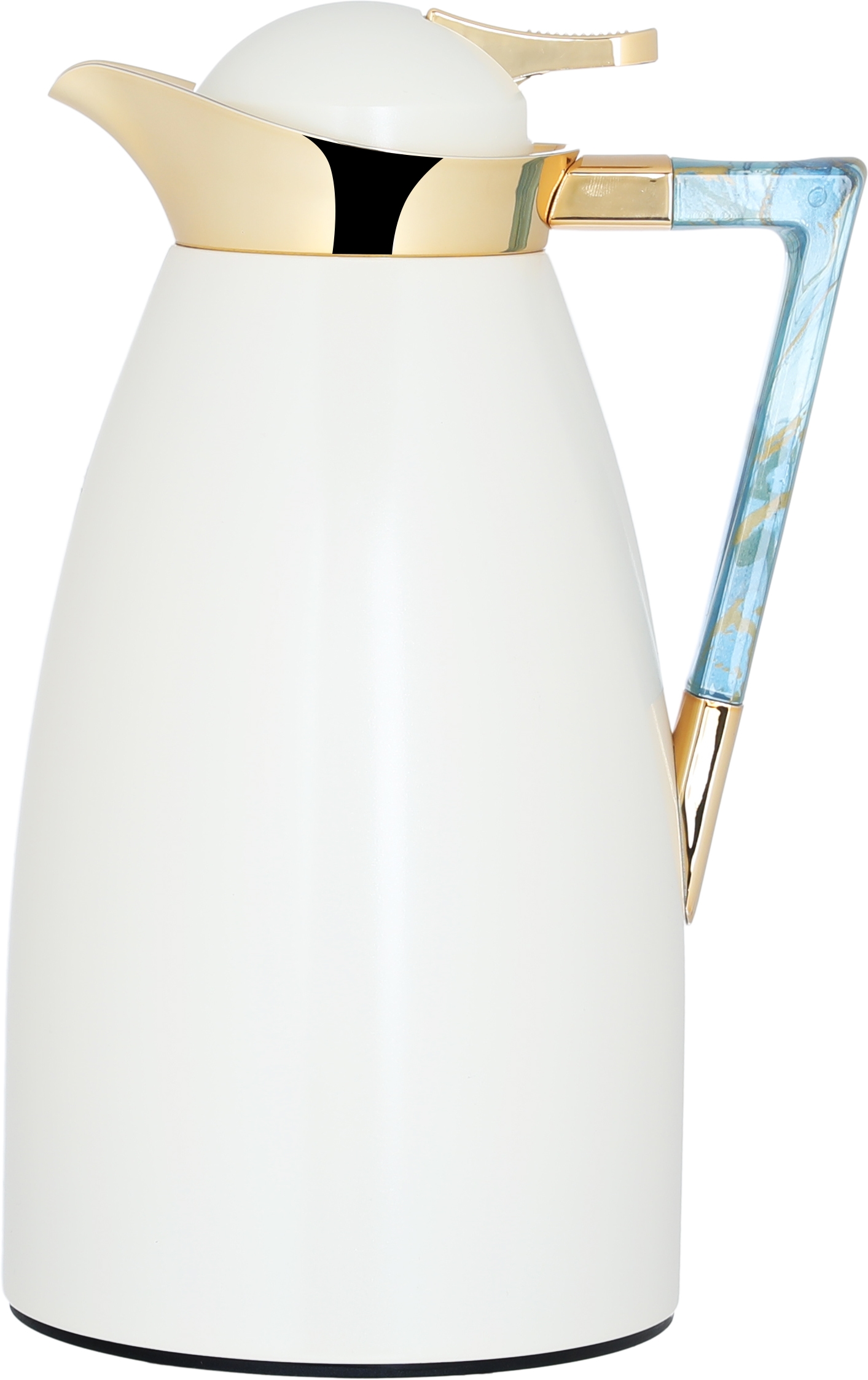 Al Saif Gallery Maha thermos set, two pieces, 1 liter, thermal glass inner shell, steel outer shell - pearl product image 4