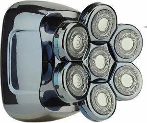 Shenb Rotary trimmer for baldness, 5 heads, 5 attachments, 2-hour Type-C charging, guide combs, LED display, base, carrying case, SH2223 - Silver product image 2
