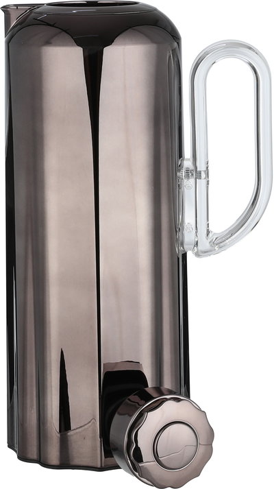 طقم ترامس نجدية السيف غاليري، 1 / 1 لتر، 2 قطعة، حافظة داخلية زجاج، يد شفاف، ضغاط - أسود لامع product image 5