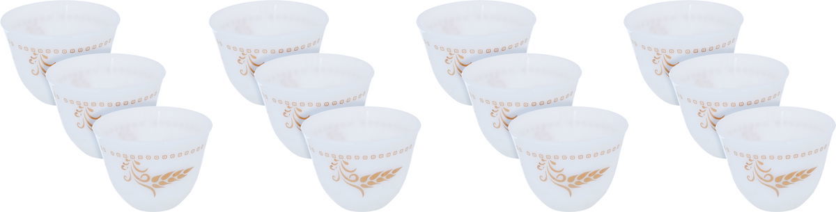 طقم فناجين قهوة عربي أركوبال السيف غاليري، كوري، بنقش سنبلة، 12 قطعة - أبيض product image