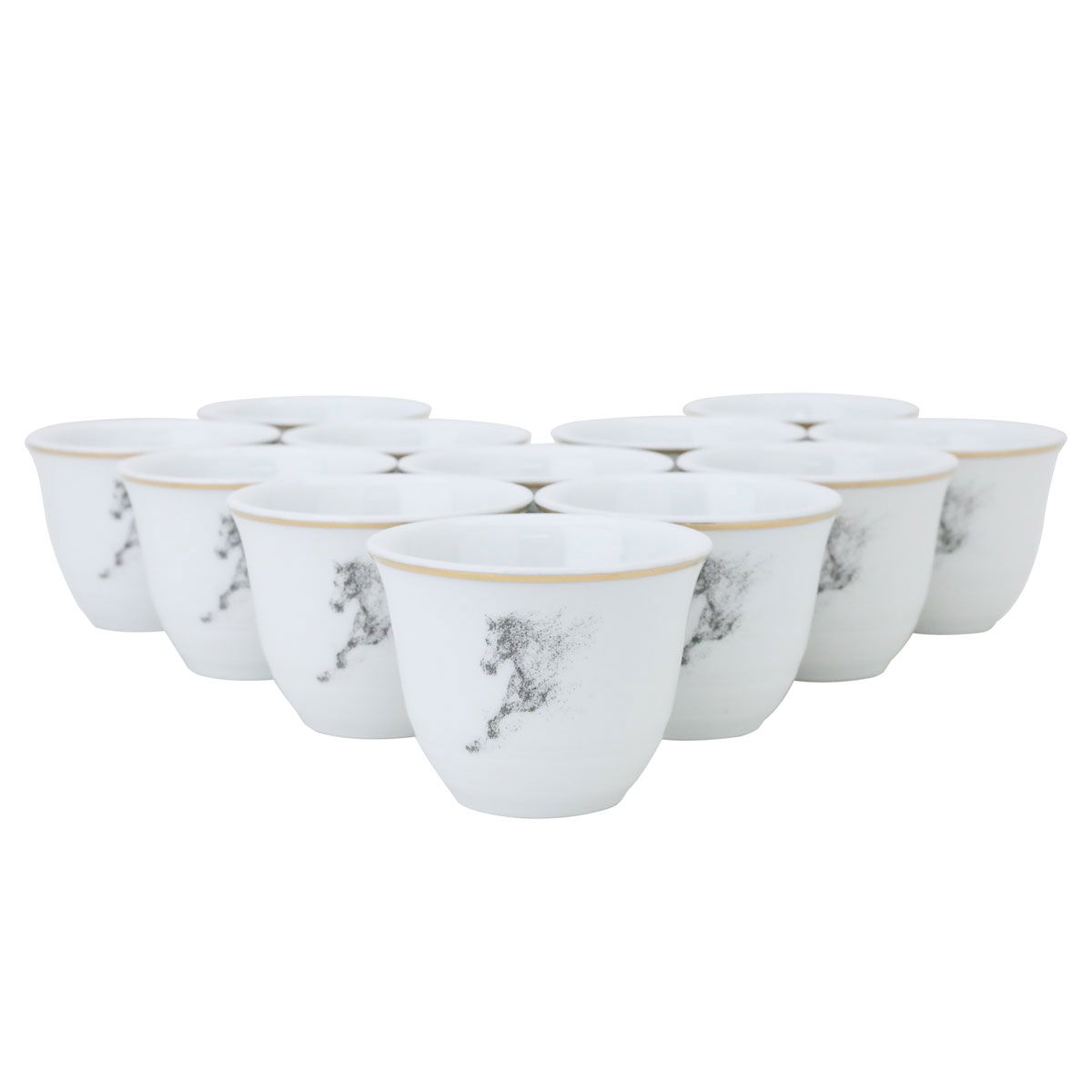 Al Saif Gallery porcelain coffee cup set, 12 pieces - white product image 1