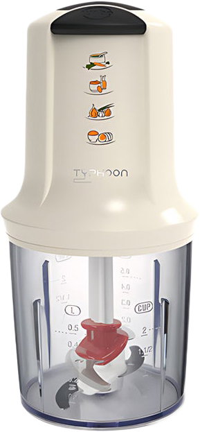 قطاعة خضروات تايفون، 300 واط، 0.5 لتر، TY-02-005 W - ابيض شفاف product image