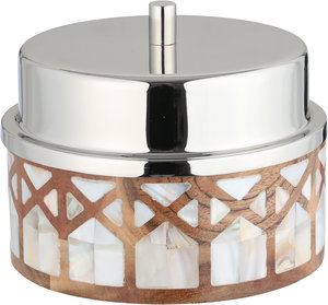 تمرية بغطاء ستانلس استيل السيف غاليري، 12x12x12 سم، قاعدة بنقوش، دائري - متعدد الألوان product image