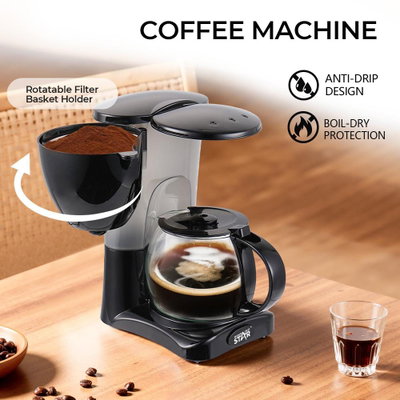 ماكينة قهوة بالتنقيط ويننج ستار، 1.2 لتر، 800 واط، ST-9738 - اسود product image 3