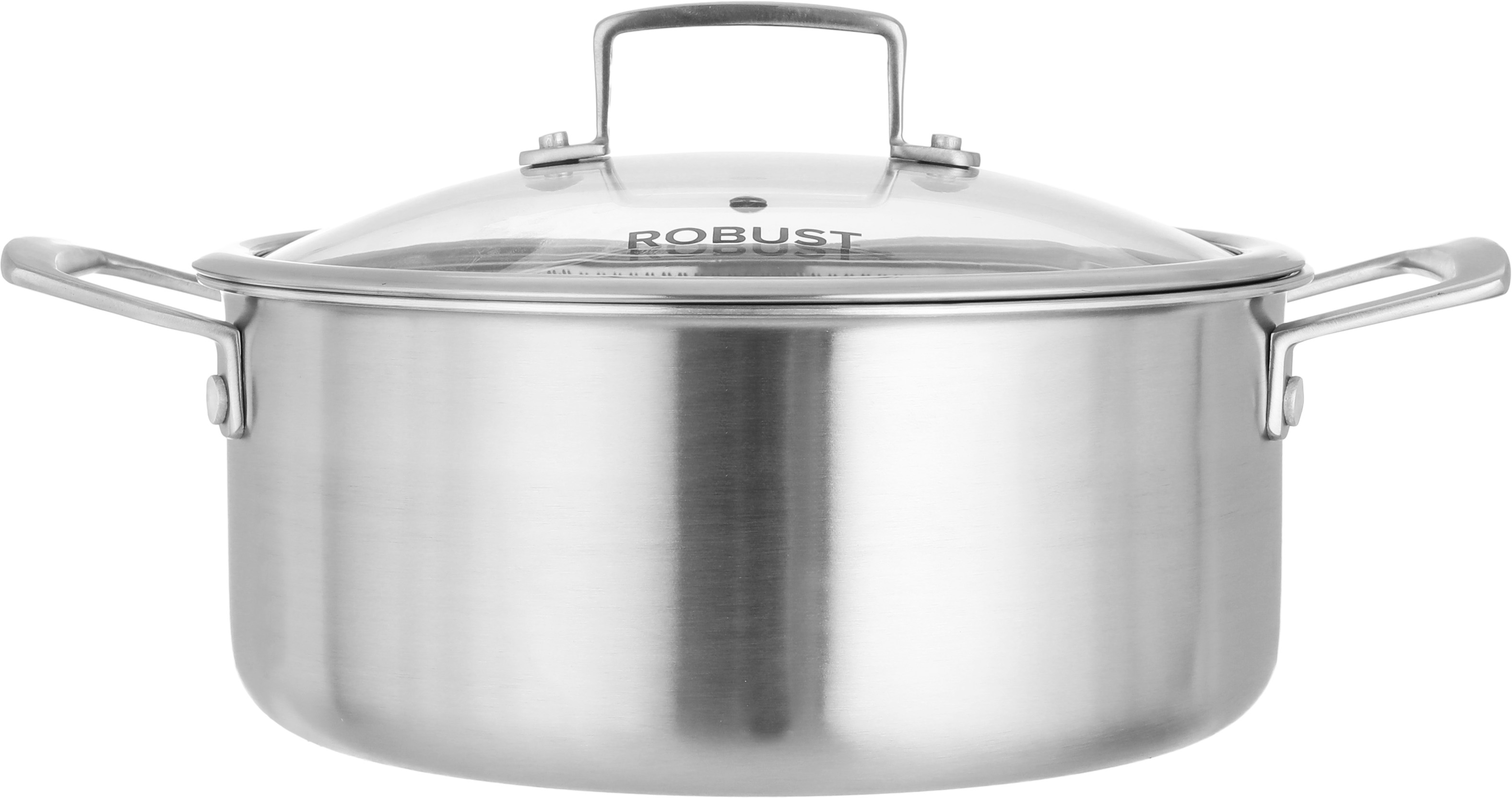 Robust Stainless Steel Saucepan with Glass Lid, 20 cm, 2.5 L - Silver product image 1