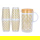 Geek with Al Saif Gallery acrylic cups, 1.5 liters / 400 ml, golden pattern, 5 pieces - clear product image 4