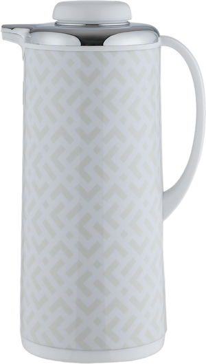 Al Saif Plus Kawasaki Thermos, 1 Liter, Glass Interior - Silver White product image