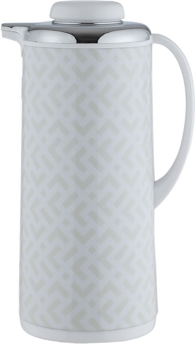 Al Saif Plus Kawasaki Thermos, 1 Liter, Glass Interior - Silver White product image 1