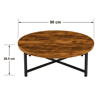 طقم طاولات خشب MDF و معدن، 5 قطع - اسود بني product image 4