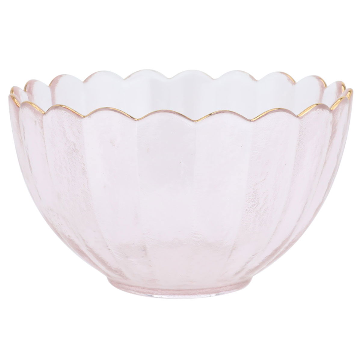 Al Saif Gallery glass bowl, 6.5 x 12 cm, gold-light pink rim product image