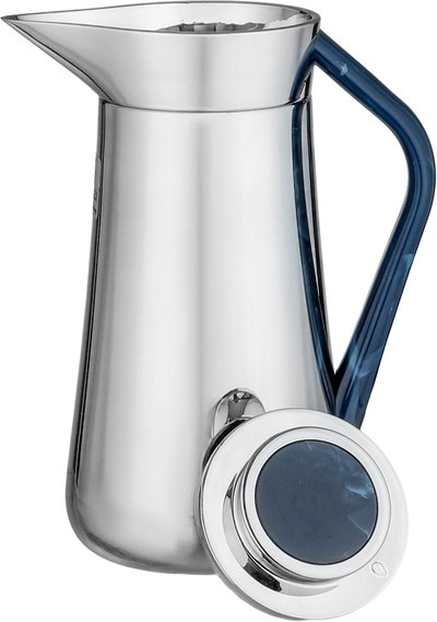 Al-Saif Gallery Al-Huda Stainless Steel Thermos, 0.7 Liter, Blue Handle, Self-Service, Push-Button - Shiny Silver product image 5