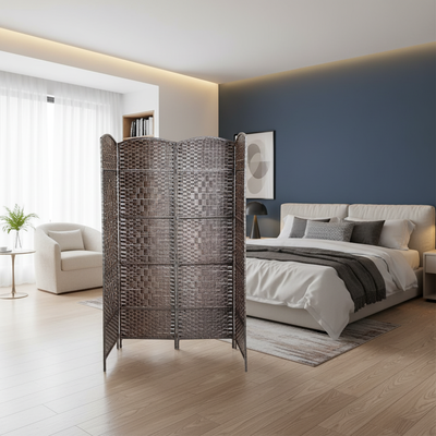 فاصل للغرف خشب الخيزران، 5×200×180 سم، 4 الواح - بني product image 2