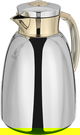 Al Saif Gallery Yatooq thermos, 1 liter, golden handle, thermal glass inner container, steel outer shell - silver product image 2