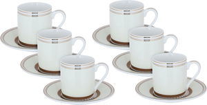طقم فناجين قهوة بورسلان السيف غاليري، 12 قطعة - بيج بني product image
