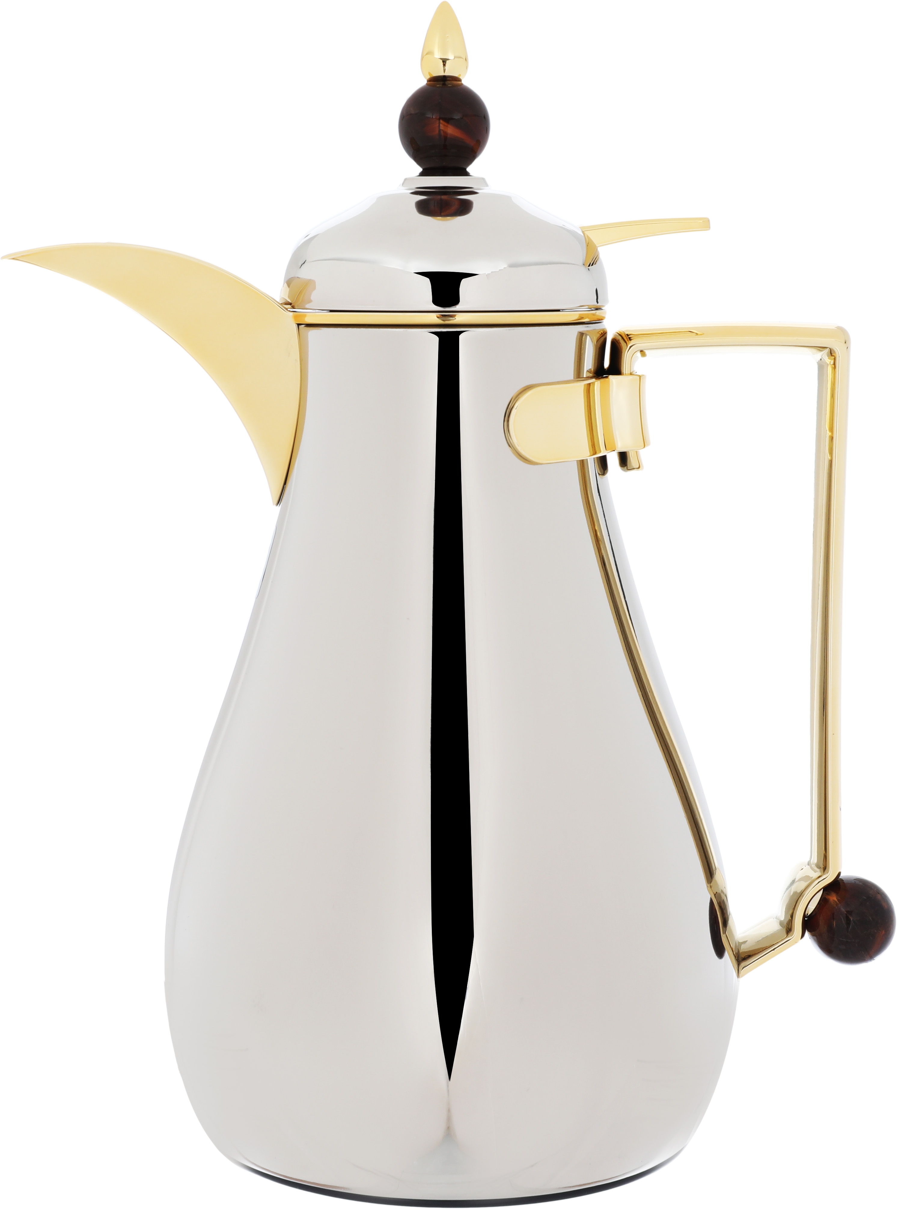 Al Saif Gallery Crystal Thermos Set, 1/0.7 liter, tofaria, thermal glass inner container, steel outer shell - silver product image 2