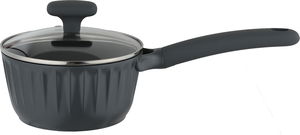 كسرولة ألمنيوم روبوست، 16سم، يد بلاستيك، غطاء زجاج، تيفلون داخلي - رمادي غامق product image